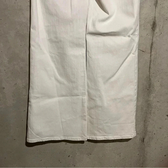 Lauren Ralph Lauren White Wide Leg Jeans Pants Sz 8 High Waisted Button Fly - Picture 2 of 13